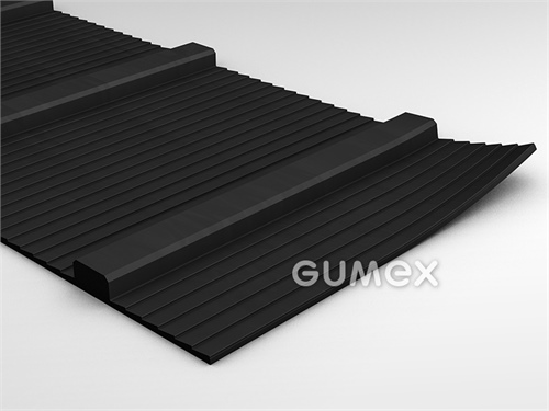 Treppe zur Rampe von Transportwagen, Breite 1660mm, Länge 1480mm, 65°ShA, SBR, -25°C/+70°C, schwarz, 